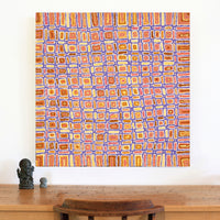 Aboriginal Artwork by Lynette Nangala Singleton, Ngapa Jukurrpa - Puyurru, 91x91cm