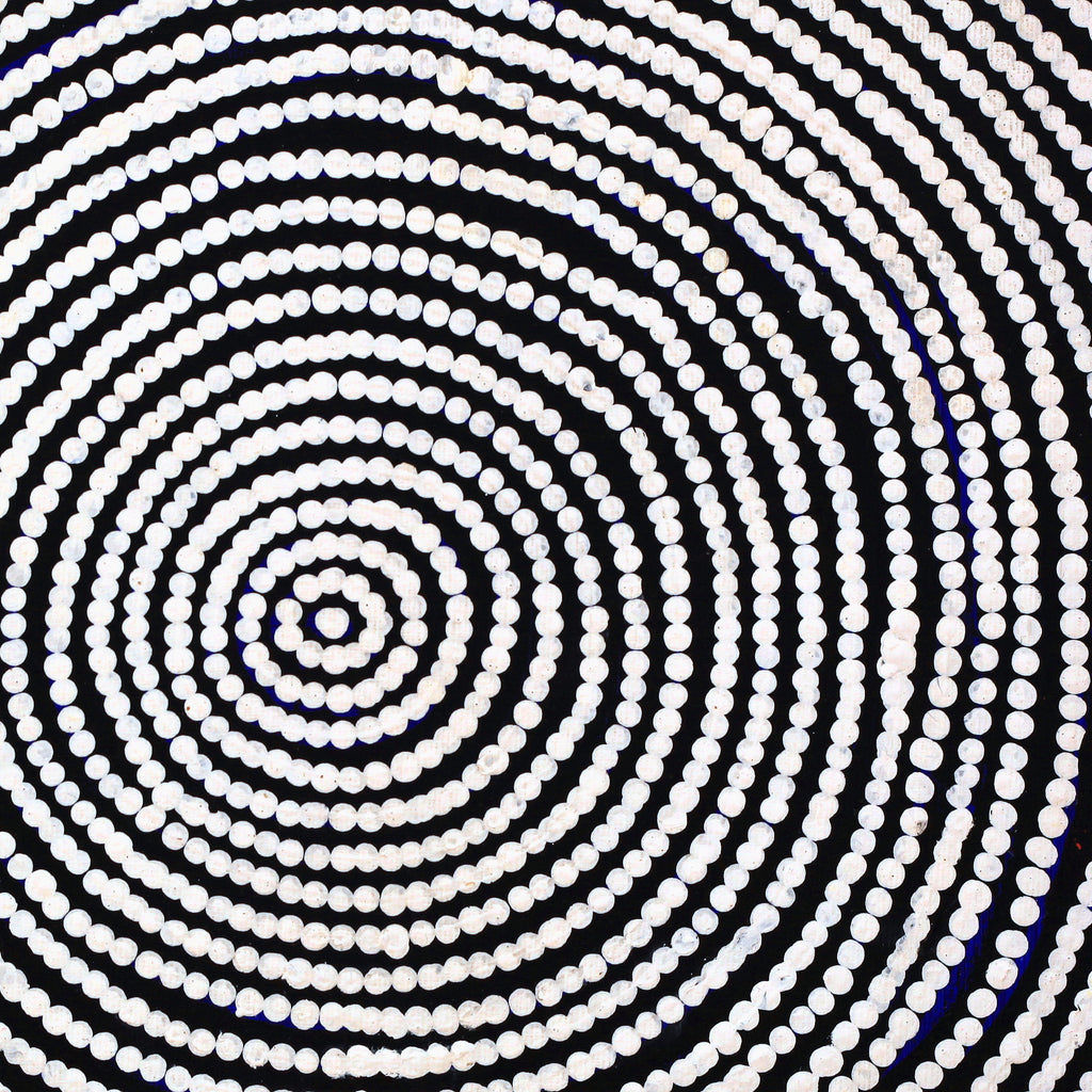 Aboriginal Artwork by Lynette Nampijinpa Granites, Ngurlu Jukurrpa (Native Seed Dreaming), 30x30cm