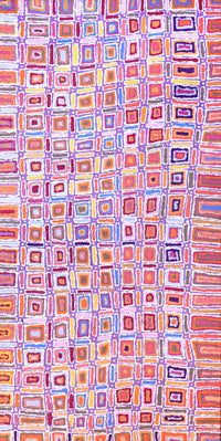 Aboriginal Artwork by Lynette Nangala Singleton, Ngapa Jukurrpa - Puyurru, 122x61cm