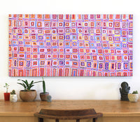 Aboriginal Artwork by Lynette Nangala Singleton, Ngapa Jukurrpa - Puyurru, 122x61cm