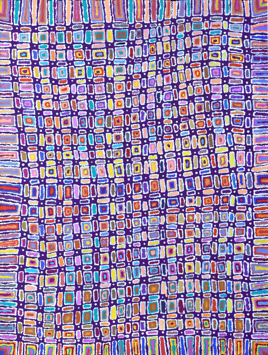 Aboriginal Artwork by Lynette Nangala Singleton, Ngapa Jukurrpa - Puyurru, 122x91cm