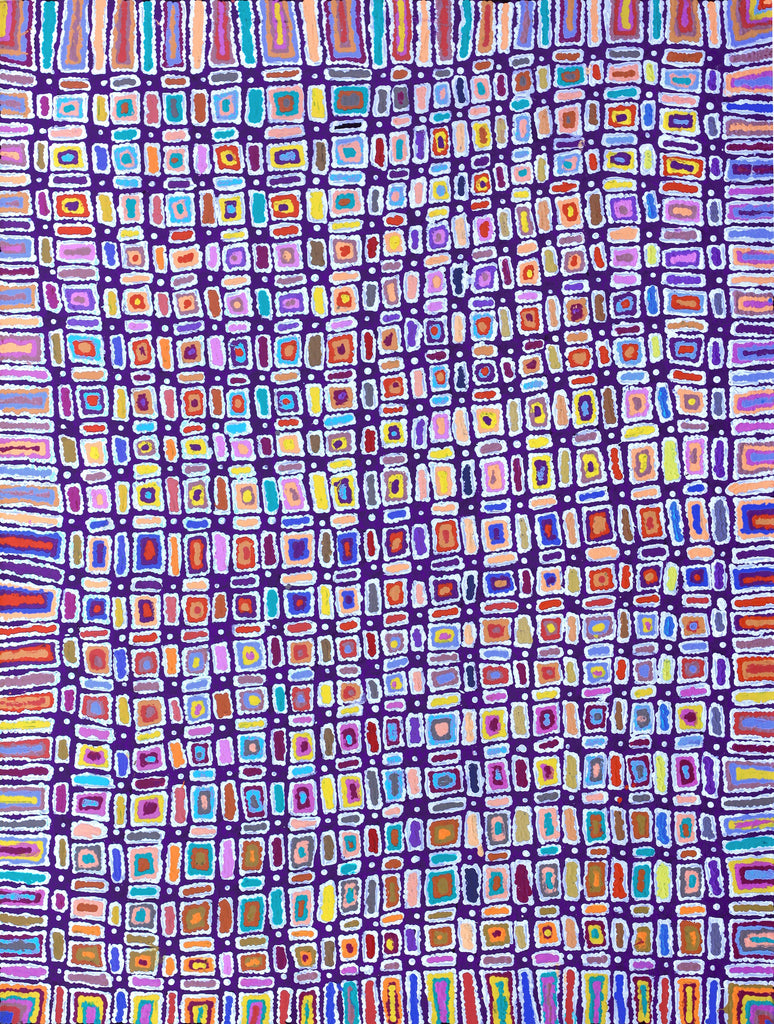 Aboriginal Artwork by Lynette Nangala Singleton, Ngapa Jukurrpa - Puyurru, 122x91cm