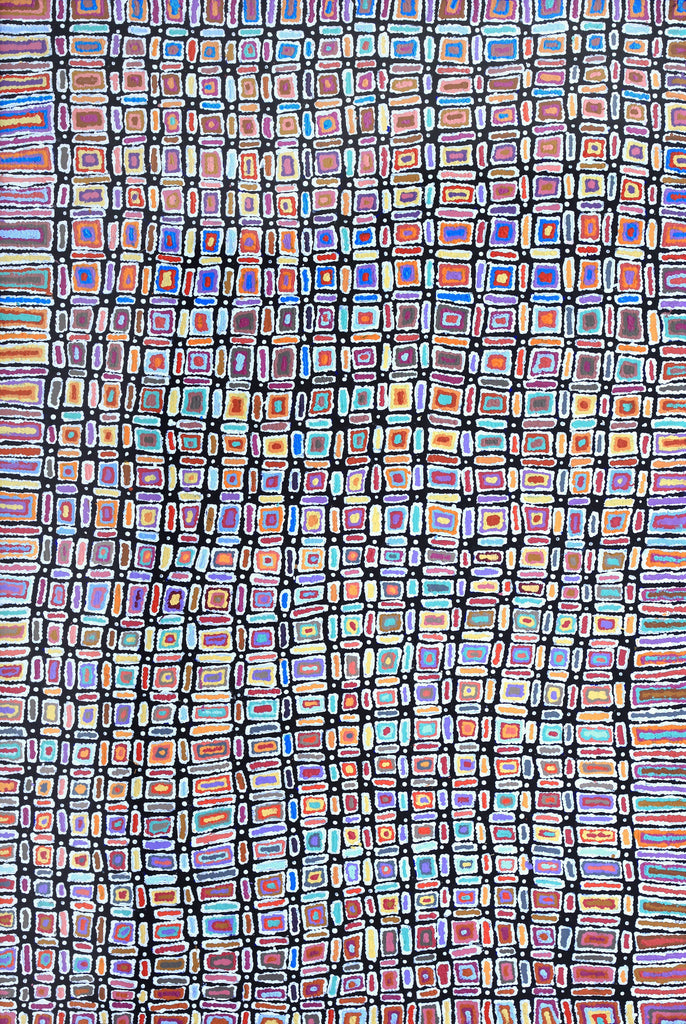 Aboriginal Artwork by Lynette Nangala Singleton, Ngapa Jukurrpa - Puyurru, 182x122cm