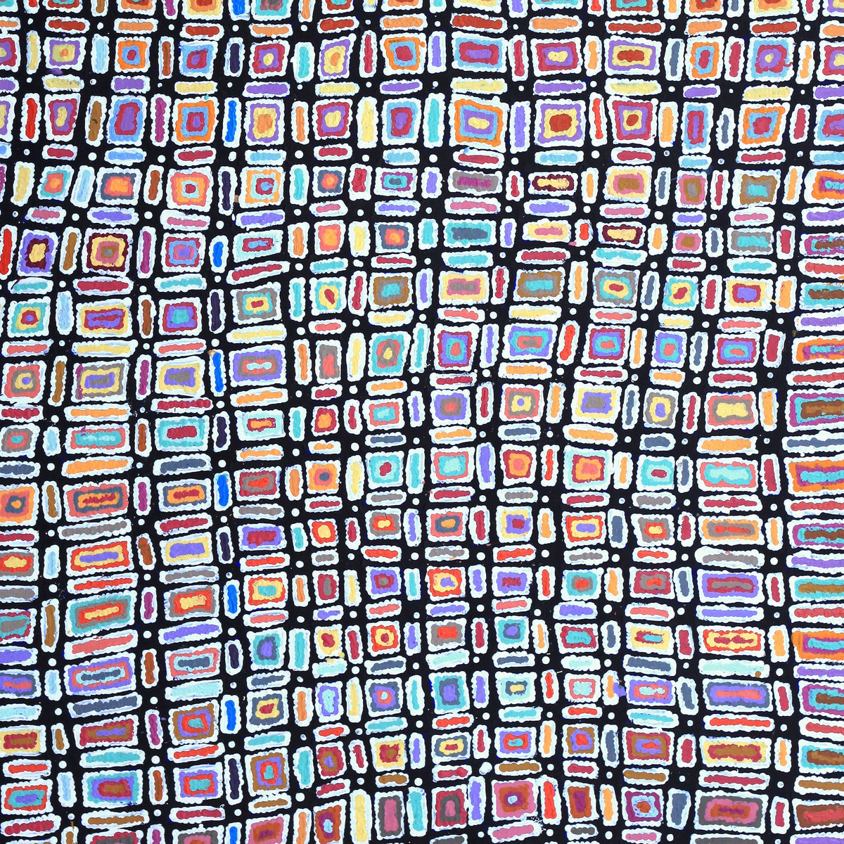 Aboriginal Artwork by Lynette Nangala Singleton, Ngapa Jukurrpa - Puyurru, 182x122cm