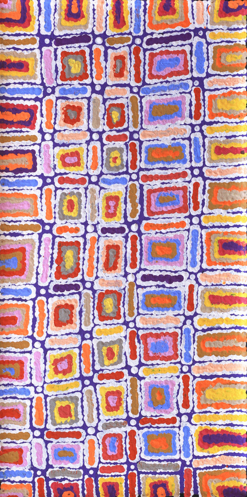 Aboriginal Artwork by Lynette Nangala Singleton, Ngapa Jukurrpa - Puyurru, 61x30cm