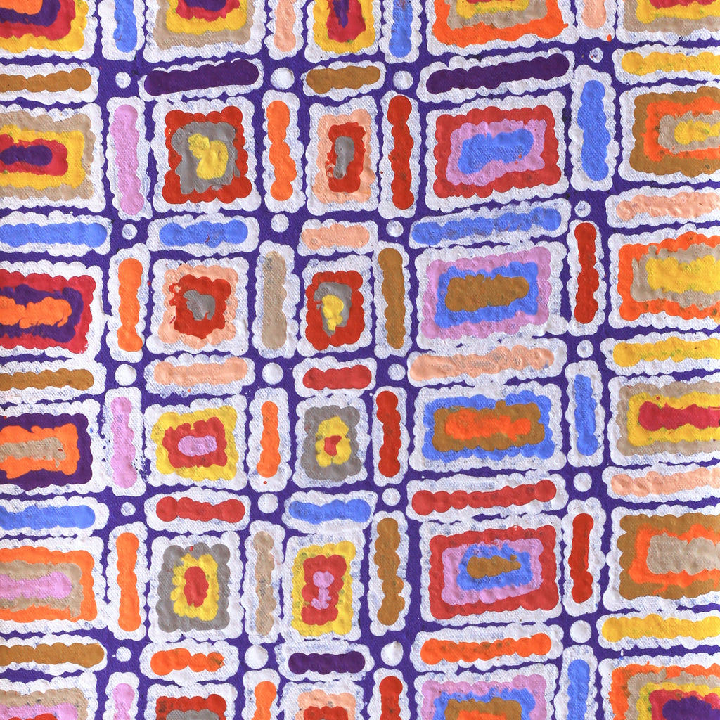 Aboriginal Artwork by Lynette Nangala Singleton, Ngapa Jukurrpa - Puyurru, 61x30cm