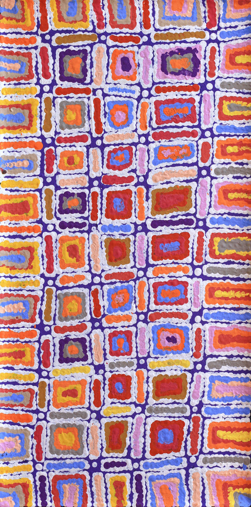 Aboriginal Artwork by Lynette Nangala Singleton, Ngapa Jukurrpa - Puyurru, 61x30cm