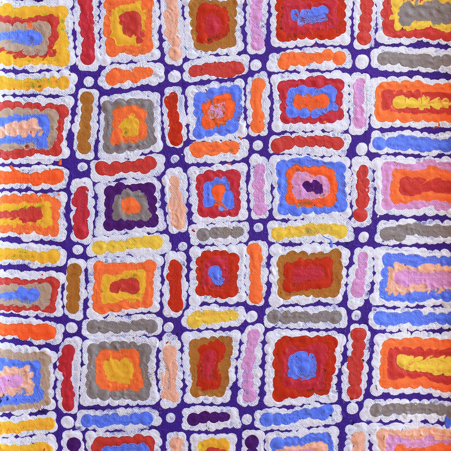 Aboriginal Artwork by Lynette Nangala Singleton, Ngapa Jukurrpa - Puyurru, 61x30cm