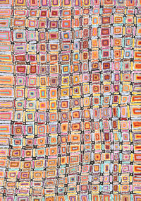 Aboriginal Artwork by Lynette Nangala Singleton, Ngapa Jukurrpa - Puyurru, 107x76cm