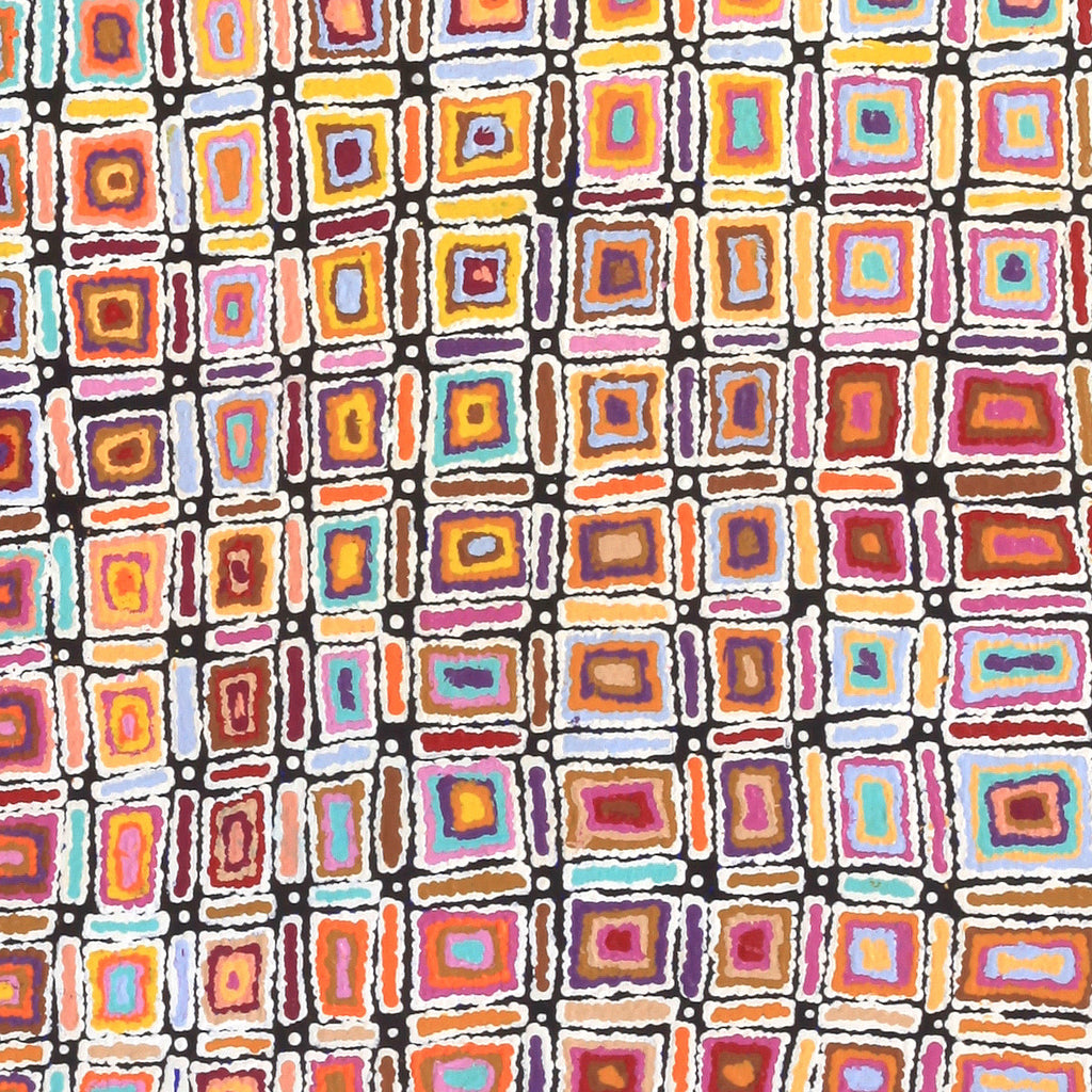 Aboriginal Artwork by Lynette Nangala Singleton, Ngapa Jukurrpa - Puyurru, 107x76cm