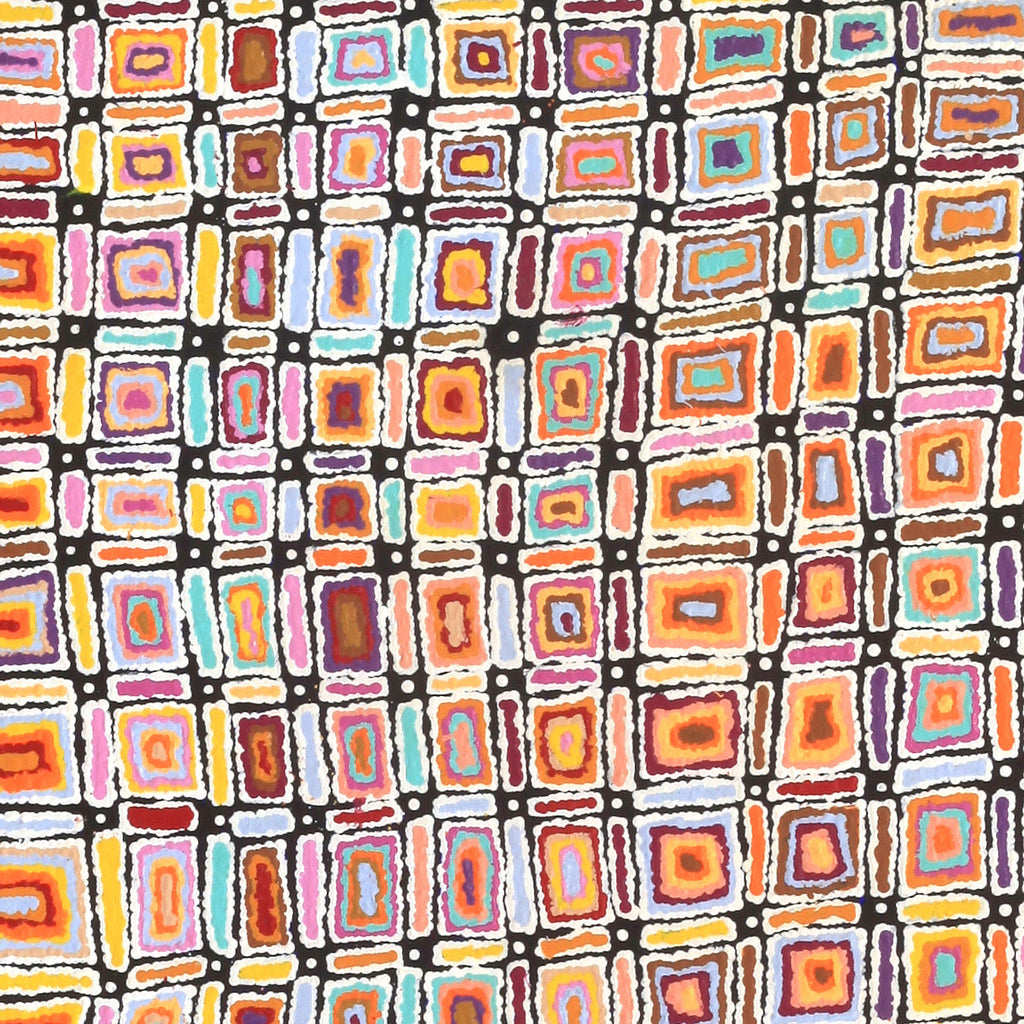 Aboriginal Artwork by Lynette Nangala Singleton, Ngapa Jukurrpa - Puyurru, 107x76cm