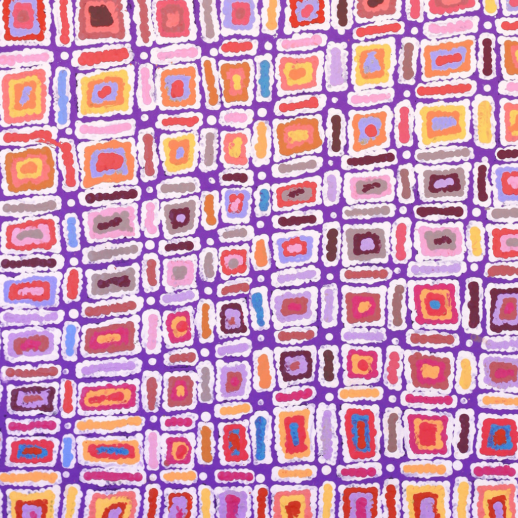 Aboriginal Artwork by Lynette Nangala Singleton, Ngapa Jukurrpa - Puyurru, 91x76cm