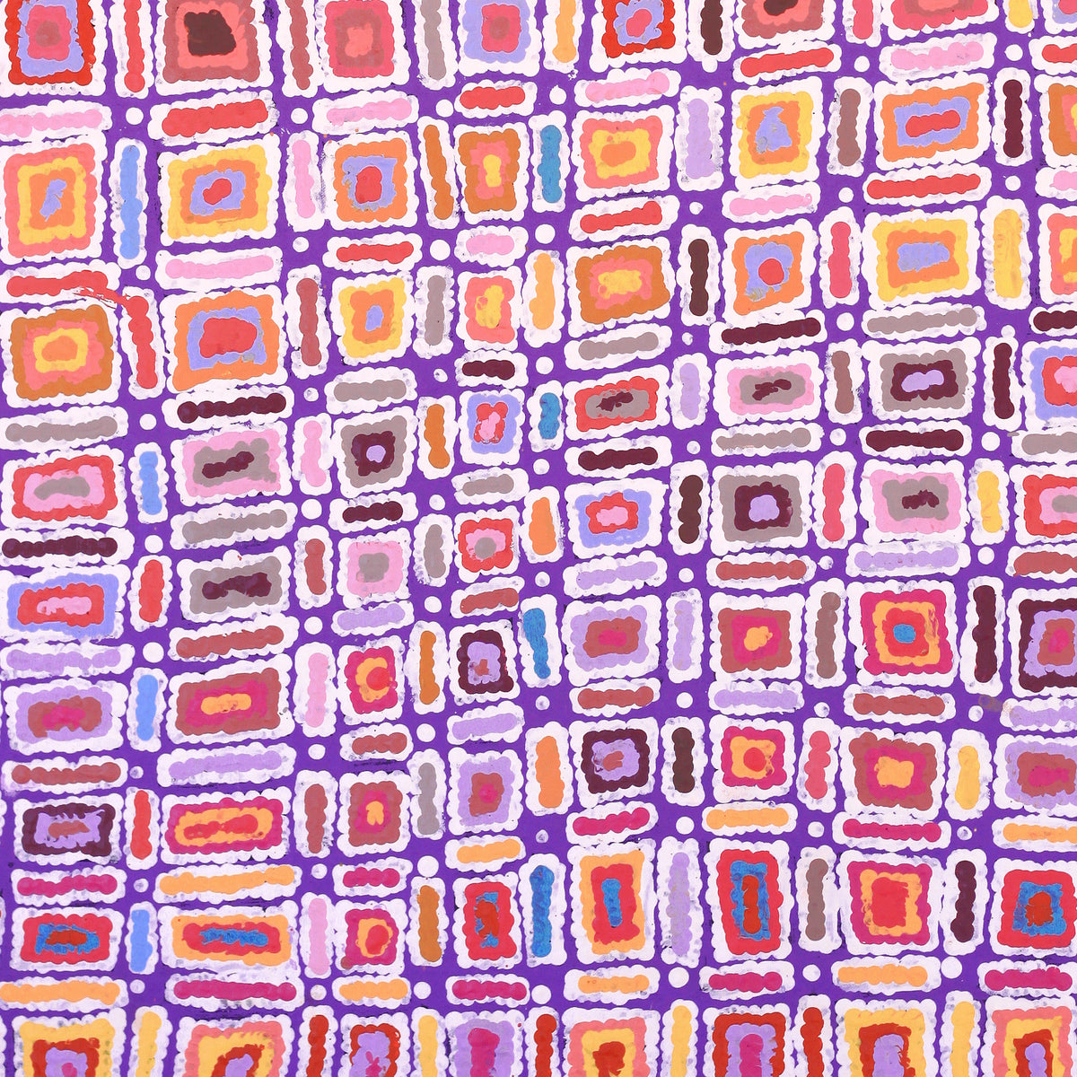 Aboriginal Artwork by Lynette Nangala Singleton, Ngapa Jukurrpa - Puyurru, 91x76cm