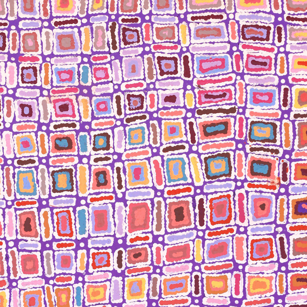 Aboriginal Artwork by Lynette Nangala Singleton, Ngapa Jukurrpa - Puyurru, 91x76cm