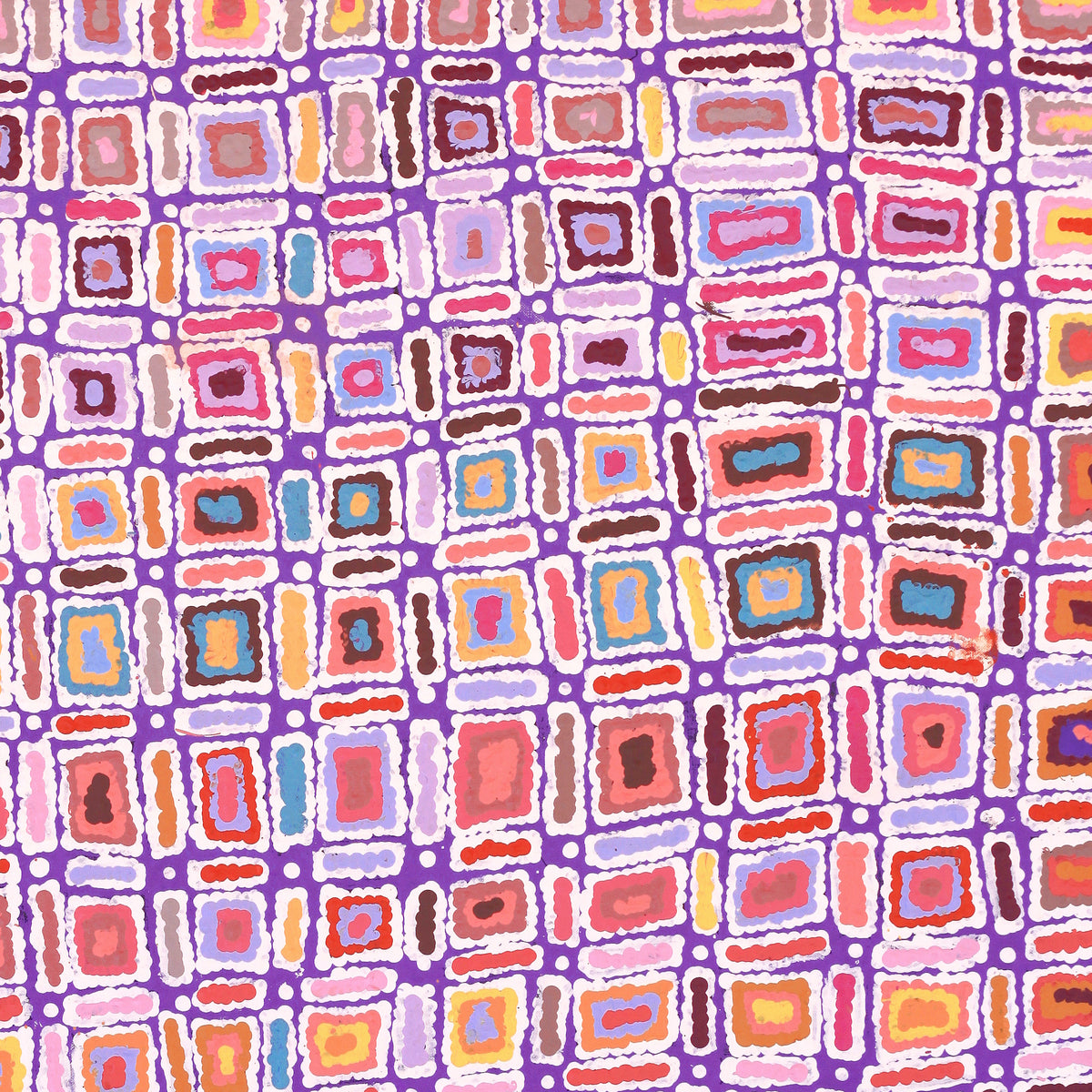 Aboriginal Artwork by Lynette Nangala Singleton, Ngapa Jukurrpa - Puyurru, 91x76cm