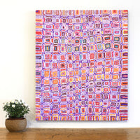 Aboriginal Artwork by Lynette Nangala Singleton, Ngapa Jukurrpa - Puyurru, 91x76cm