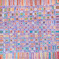 Aboriginal Artwork by Lynette Nangala Singleton, Ngapa Jukurrpa - Puyurru, 91x91cm