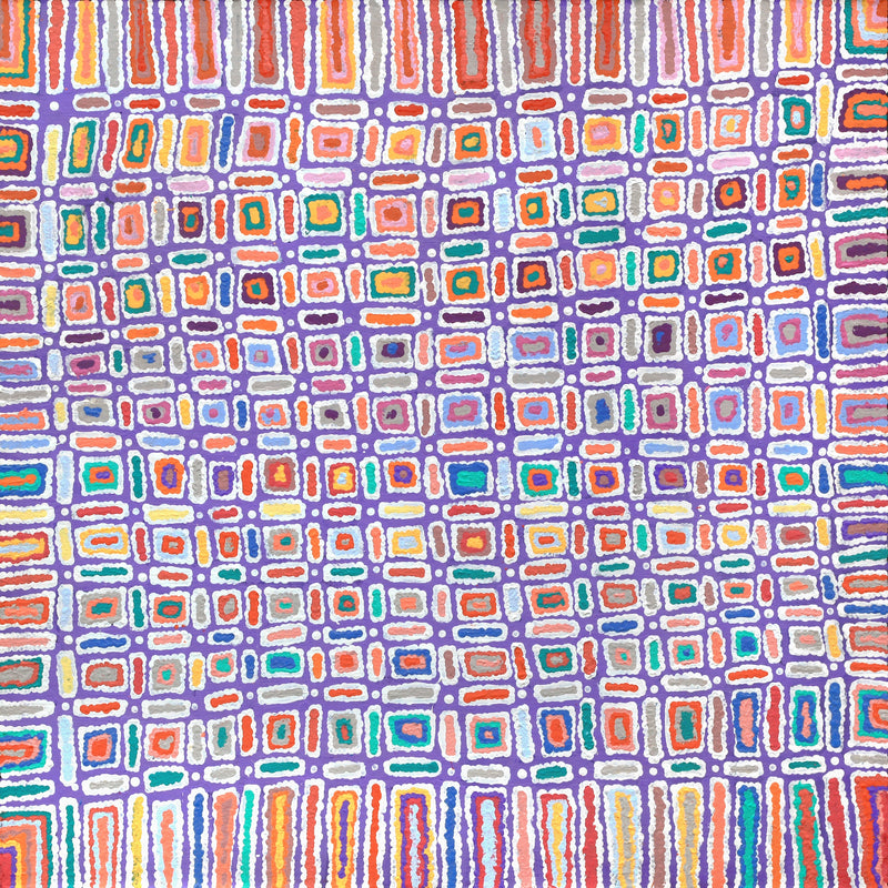 Aboriginal Artwork by Lynette Nangala Singleton, Ngapa Jukurrpa - Puyurru, 91x91cm