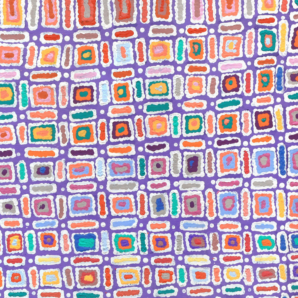 Aboriginal Artwork by Lynette Nangala Singleton, Ngapa Jukurrpa - Puyurru, 91x91cm