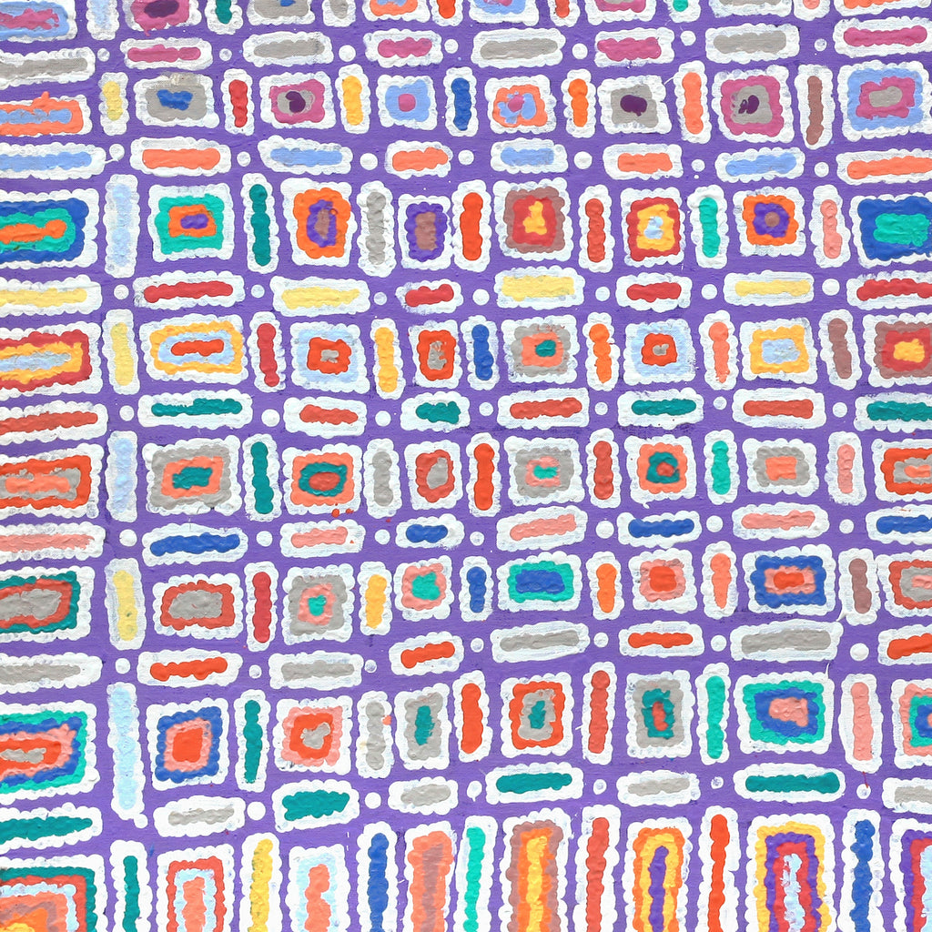 Aboriginal Artwork by Lynette Nangala Singleton, Ngapa Jukurrpa - Puyurru, 91x91cm