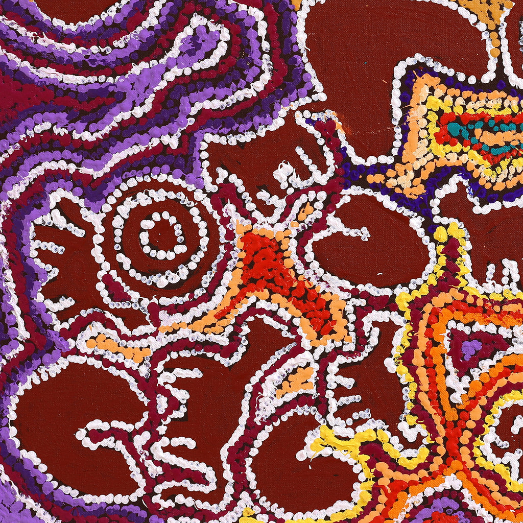 Aboriginal Artwork by Magda Nakamarra Curtis, Lappi Lappi Jukurrpa, 61x61cm