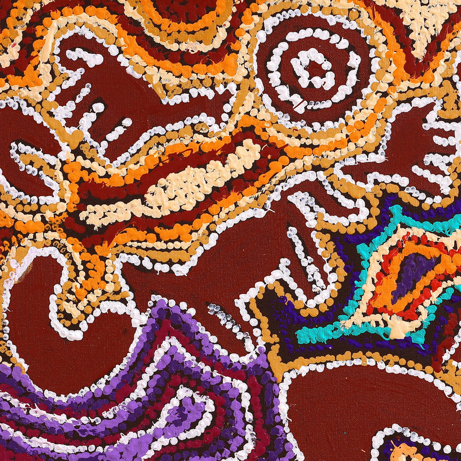 Aboriginal Artwork by Magda Nakamarra Curtis, Lappi Lappi Jukurrpa, 61x61cm