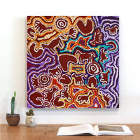 Aboriginal Artwork by Magda Nakamarra Curtis, Lappi Lappi Jukurrpa, 61x61cm