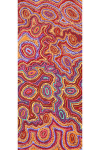 Aboriginal Artwork by Magda Nakamarra Curtis, Lappi Lappi Jukurrpa, 107x46cm