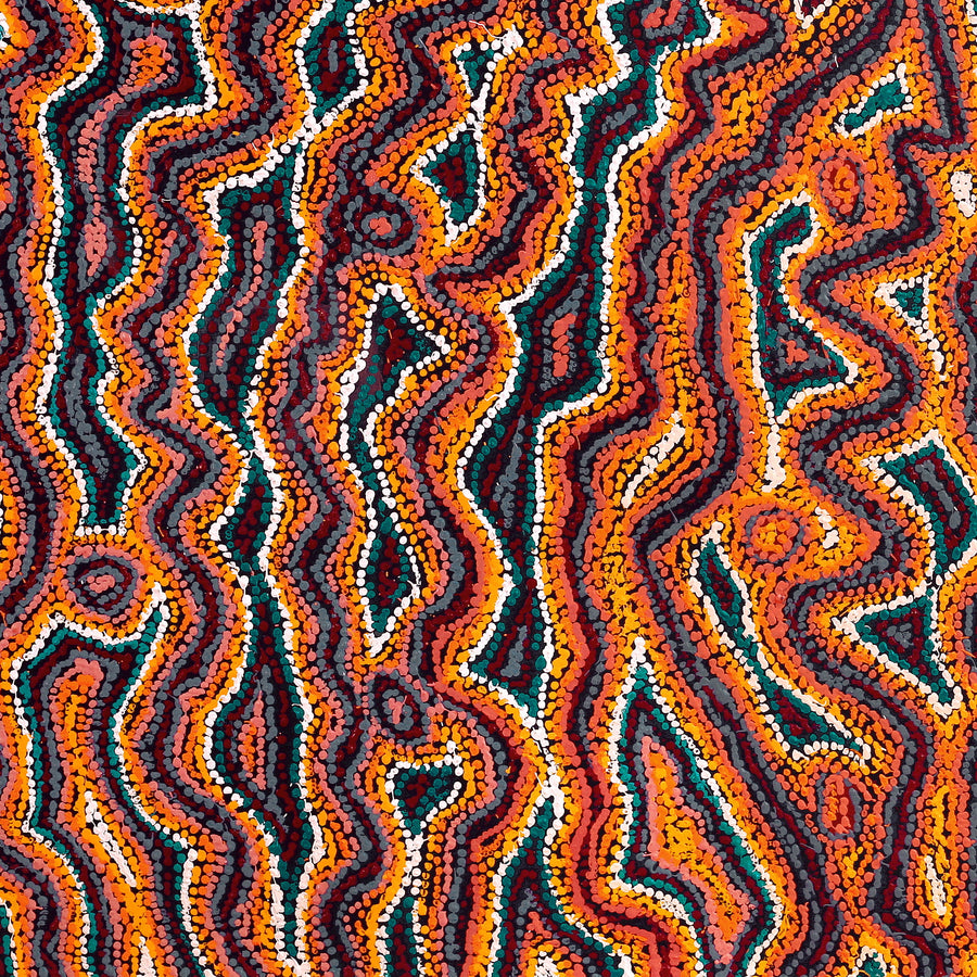 Aboriginal Artwork by Magda Nakamarra Curtis, Lappi Lappi Jukurrpa, 122x122cm