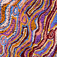 Aboriginal Artwork by Magda Nakamarra Curtis, Lappi Lappi Jukurrpa, 122x30cm