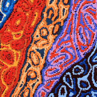 Aboriginal Artwork by Magda Nakamarra Curtis, Lappi Lappi Jukurrpa, 122x30cm