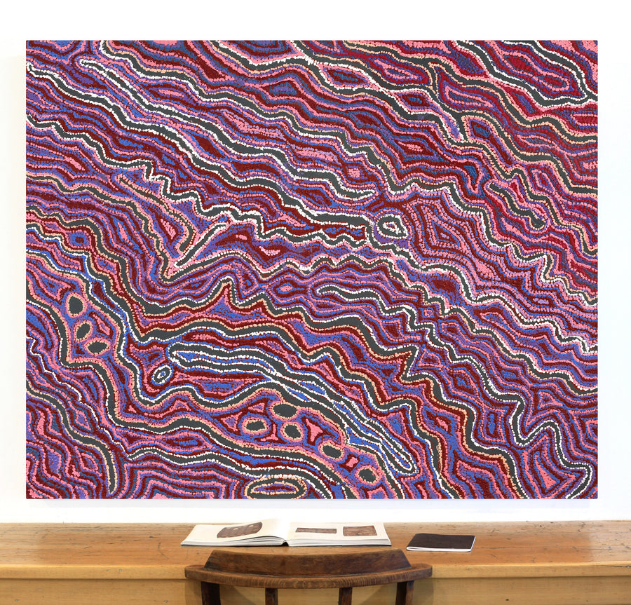 Aboriginal Artwork by Magda Nakamarra Curtis, Lappi Lappi Jukurrpa, 152x122cm