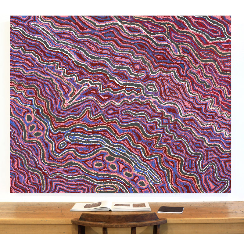 Aboriginal Artwork by Magda Nakamarra Curtis, Lappi Lappi Jukurrpa, 152x122cm