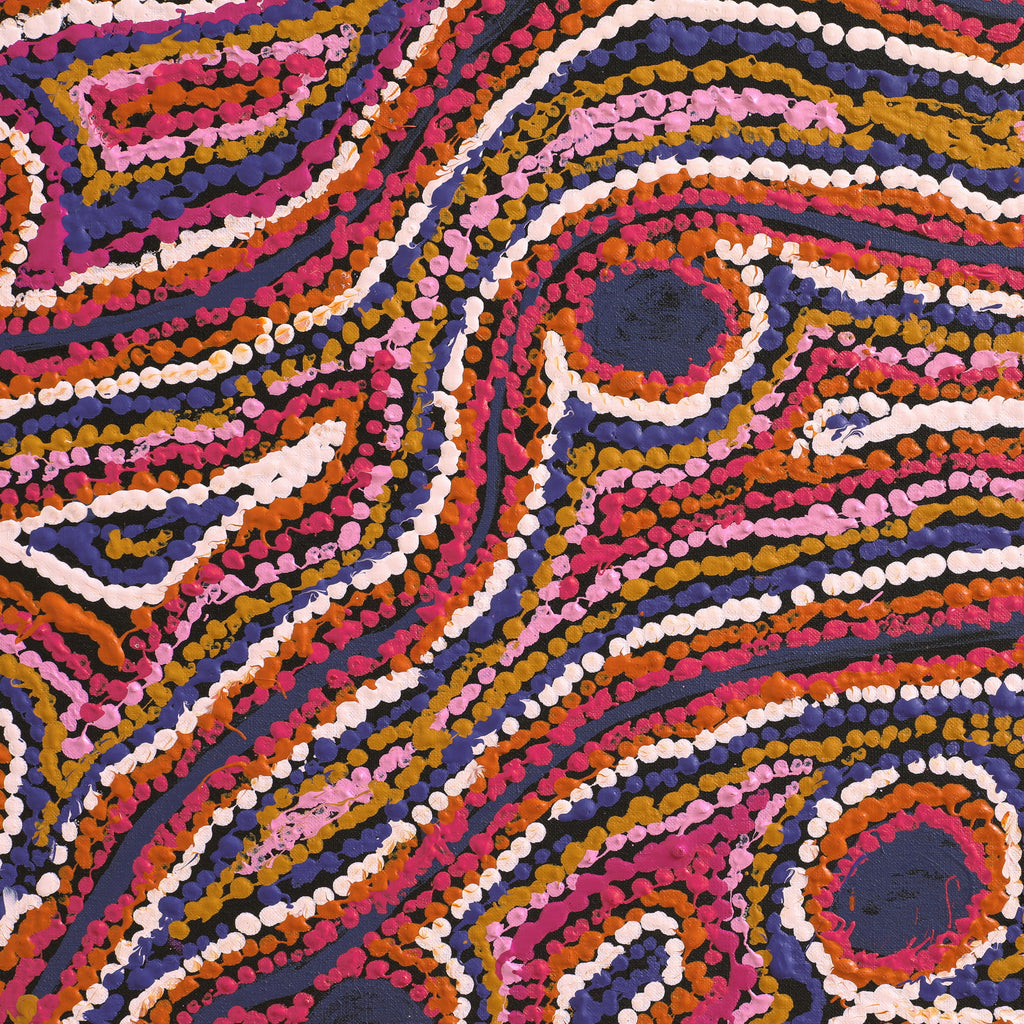 Aboriginal Artwork by Magda Nakamarra Curtis, Lappi Lappi Jukurrpa, 183x61cm