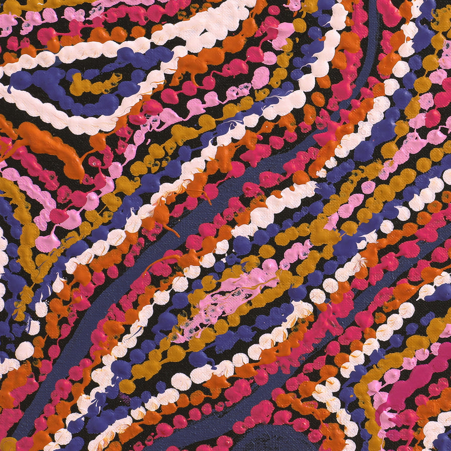 Aboriginal Artwork by Magda Nakamarra Curtis, Lappi Lappi Jukurrpa, 183x61cm