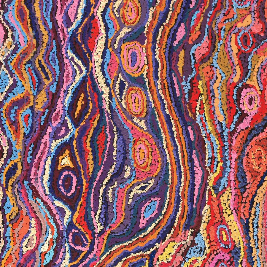 Aboriginal Artwork by Magda Nakamarra Curtis, Lappi Lappi Jukurrpa, 183x91cm