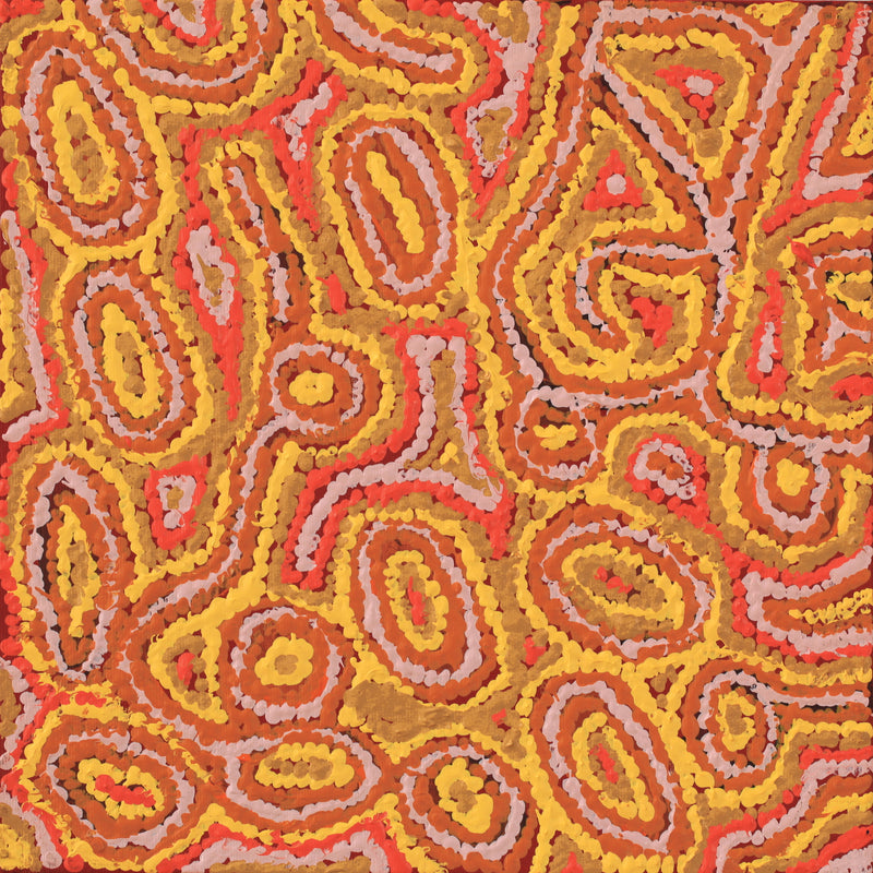 Aboriginal Artwork by Magda Nakamarra Curtis, Lappi Lappi Jukurrpa, 30x30cm