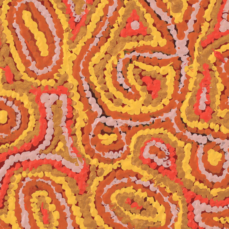 Aboriginal Artwork by Magda Nakamarra Curtis, Lappi Lappi Jukurrpa, 30x30cm