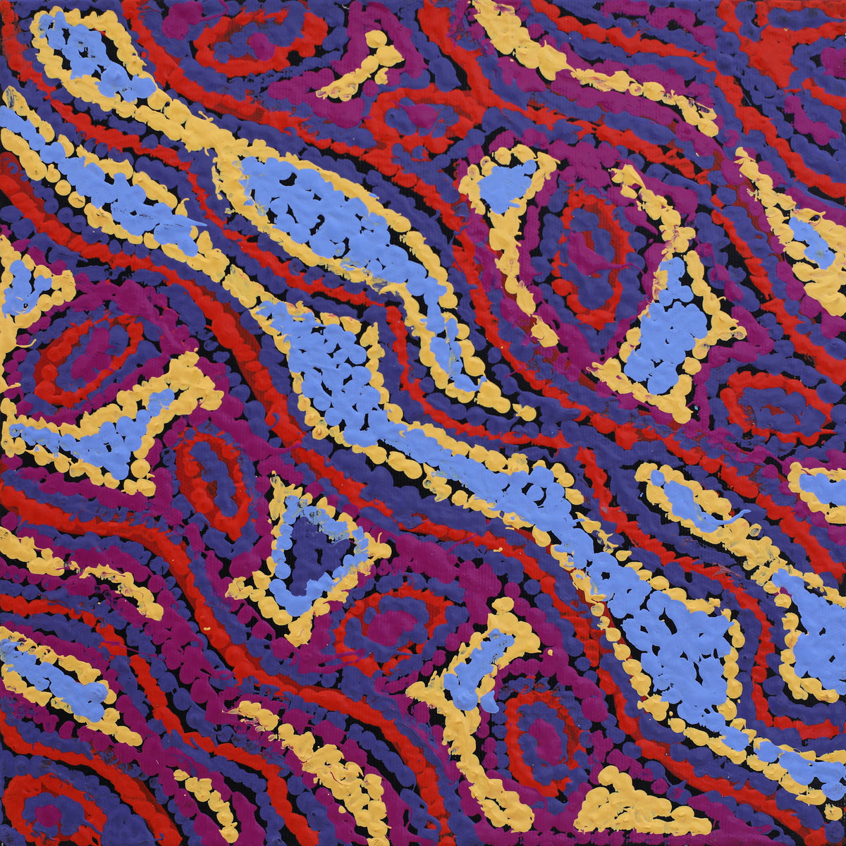 Aboriginal Art by Magda Nakamarra Curtis, Lappi Lappi Jukurrpa, 30x30cm - ART ARK®