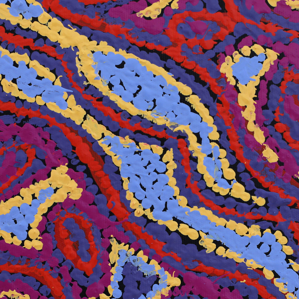 Aboriginal Artwork by Magda Nakamarra Curtis, Lappi Lappi Jukurrpa, 30x30cm