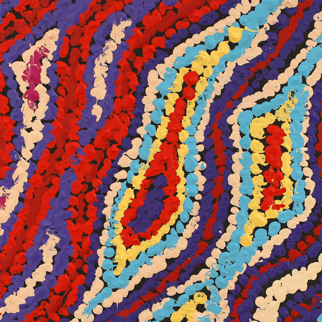 Aboriginal Art by Magda Nakamarra Curtis, Lappi Lappi Jukurrpa, 30x30cm - ART ARK®