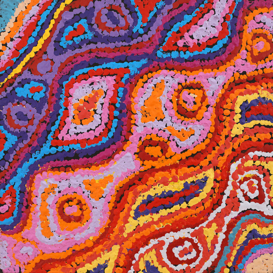 Aboriginal Artwork by Magda Nakamarra Curtis, Lappi Lappi Jukurrpa, 30x30cm