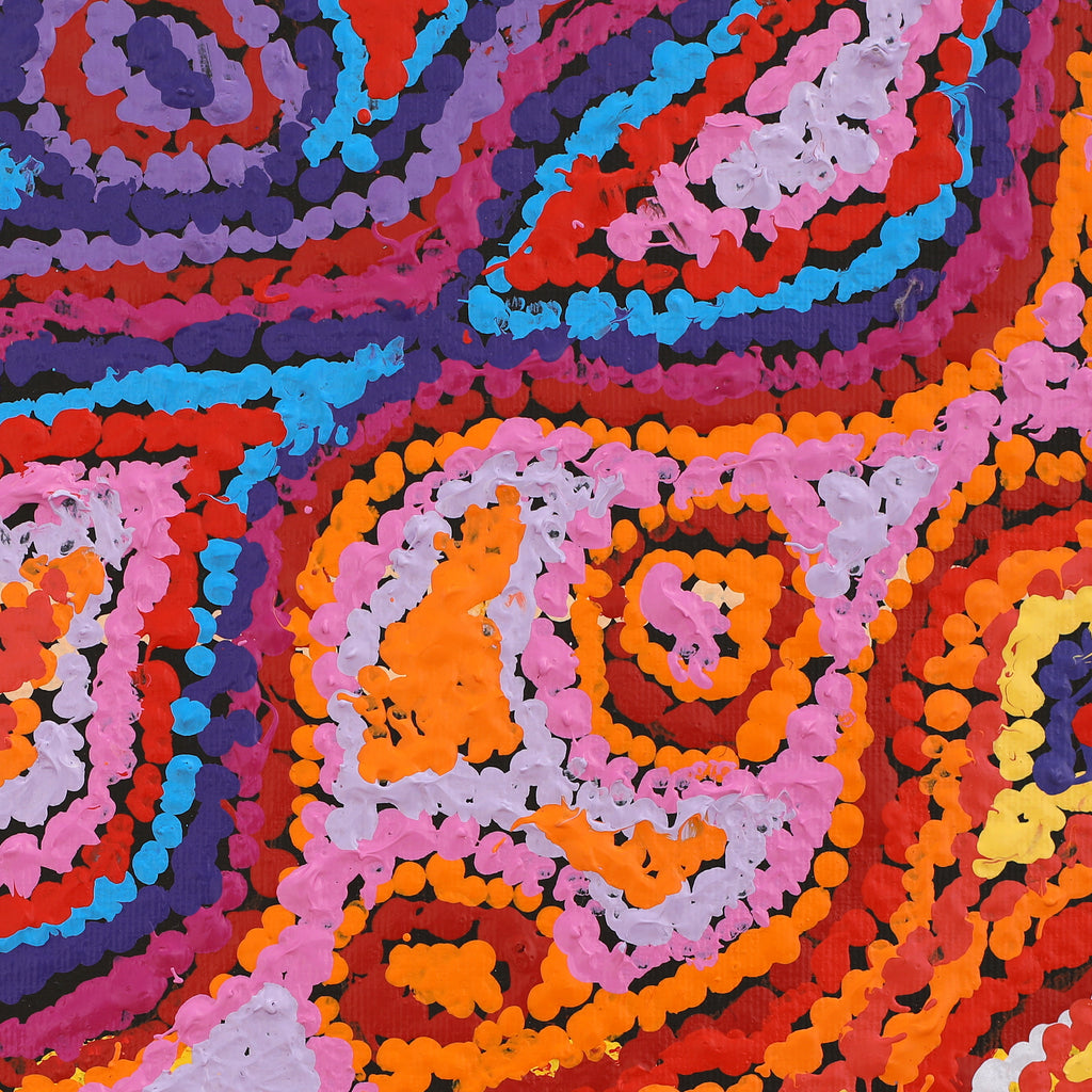Aboriginal Artwork by Magda Nakamarra Curtis, Lappi Lappi Jukurrpa, 30x30cm