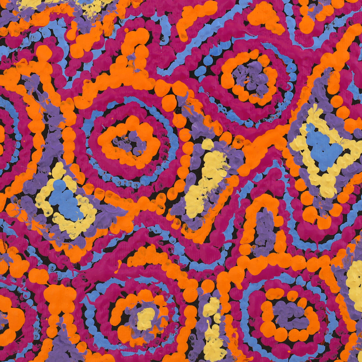 Aboriginal Art by Magda Nakamarra Curtis, Lappi Lappi Jukurrpa, 30x30cm - ART ARK®