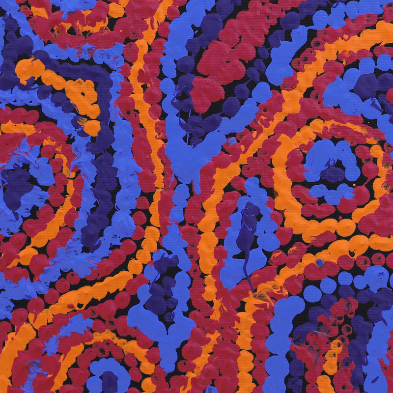 Aboriginal Artwork by Magda Nakamarra Curtis, Lappi Lappi Jukurrpa, 30x30cm