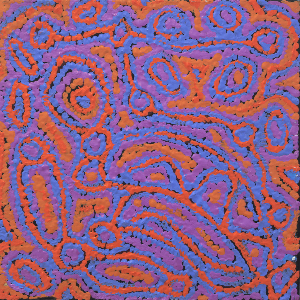 Aboriginal Artwork by Magda Nakamarra Curtis, Lappi Lappi Jukurrpa, 30x30cm