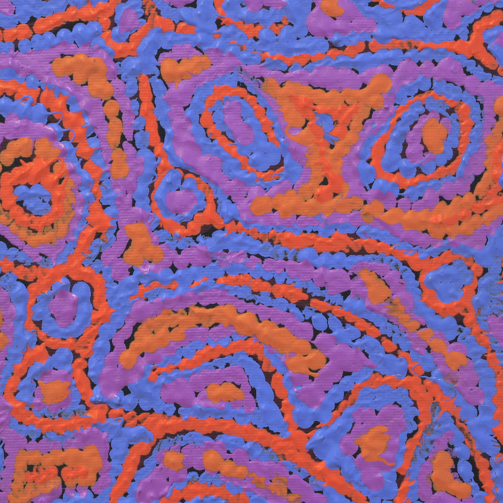 Aboriginal Artwork by Magda Nakamarra Curtis, Lappi Lappi Jukurrpa, 30x30cm