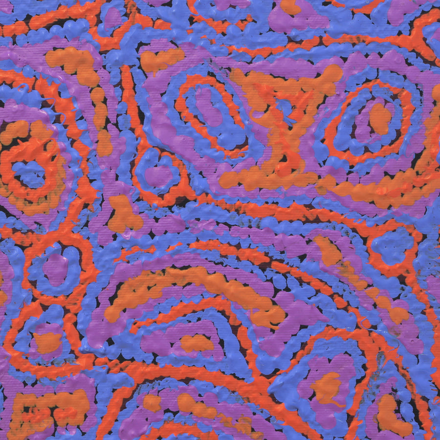 Aboriginal Artwork by Magda Nakamarra Curtis, Lappi Lappi Jukurrpa, 30x30cm