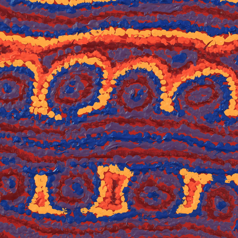 Aboriginal Artwork by Magda Nakamarra Curtis, Lappi Lappi Jukurrpa, 30x30cm