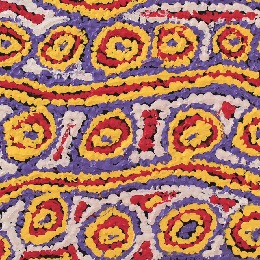 Aboriginal Artwork by Magda Nakamarra Curtis, Lappi Lappi Jukurrpa, 30x30cm